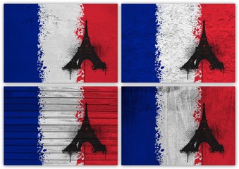 France flag collage