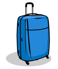 Blue suitcase, vector illustration