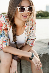 Young woman walking