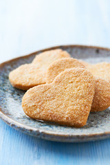 Butter cookies with sugar on a plate