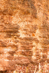 red stone wall