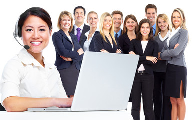Call center operator business woman.
