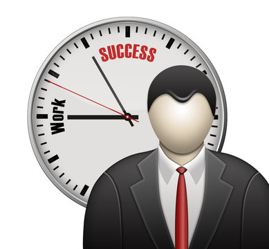 Businessman with clock