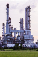 Oil refinery plant at twilight morning