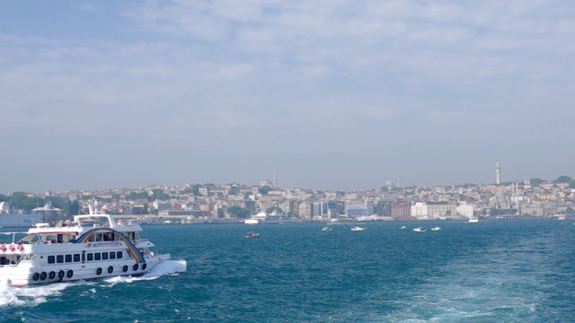 People travel along Bosporus