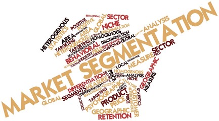 Word cloud for Market segmentation - obrazy, fototapety, plakaty