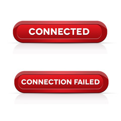 Fototapeta premium Connected - Connection failed red buttons