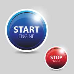 Car engine start and stop button