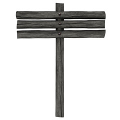Old wooden signpost. Isolated on white, with clipping path.