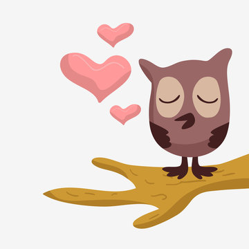 Cute Owl In Love