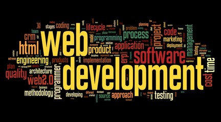 Web development concept in word tag cloud