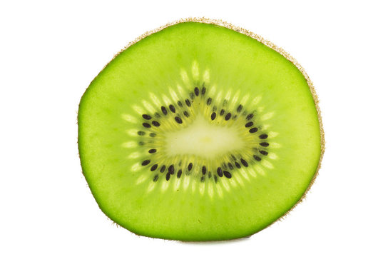  kiwi fruit and his sliced close up on white