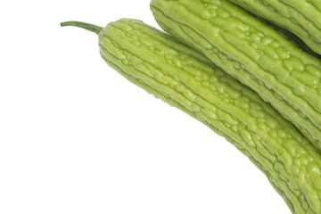 bitter melon on white background