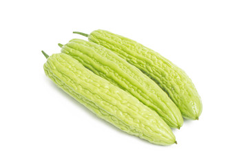 bitter melon on white background