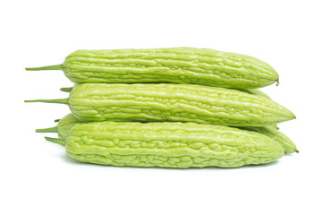 bitter melon on white background