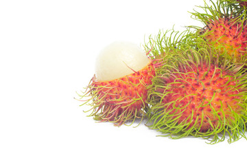 Rambutan on white background