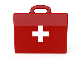 Red first aid kit