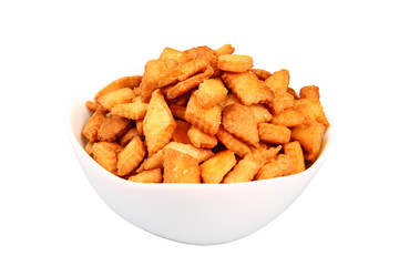 Traditional indian snack isolated on white.