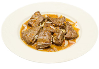 Fegatini di maiale in salsa - pork liver in sauce