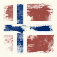 Abwaschbare Fototapete Skandinavien Grunge-Flagge Norwegen