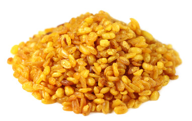 Fried Mung dal over white background