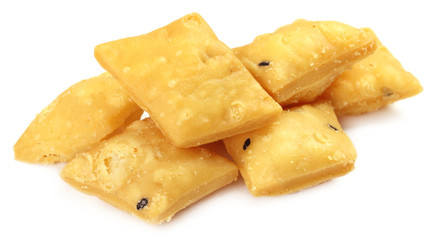 Indian Nimki over white background