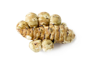 Jerusalem artichoke on a white background