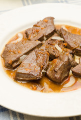 Fegatini di maiale in salsa - pork liver in sauce