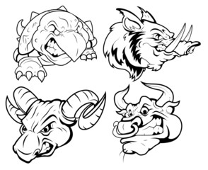 Angry Tatto Mascots Vector collection