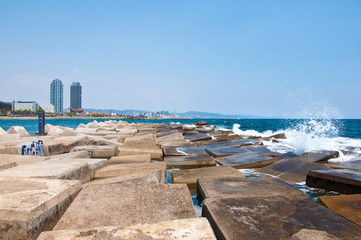 Barceloneta beach. Barcelona, Spain.