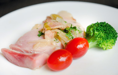 grilled salmon and vegetable