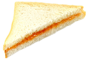 Jelly sandwich over white background