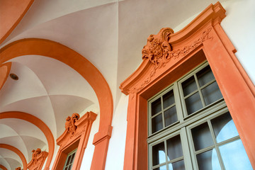 Arkaden in der Barockresidenz Rastatt, Deutschland