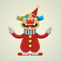 Vector illustration, cute clown, cartoon concept,