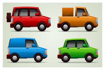 colorful vector cars