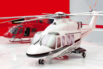Two models of helicopters