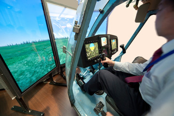 Demonstration of helicopter simulator