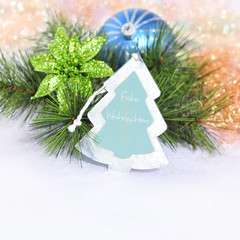 Tannenbäumchen mit Weihnachtsgruß