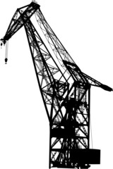 Vector silhouette of the port crane on a white background