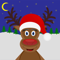 Christmas deer in the woods