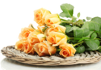 beautiful bouquet of roses isolated on white