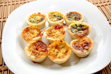 Mini Quiche on a White Plate