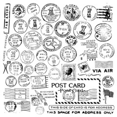 Air Mail Stamp Collection - obrazy, fototapety, plakaty