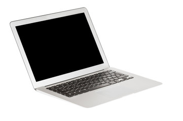 Modern laptop on white with shadow