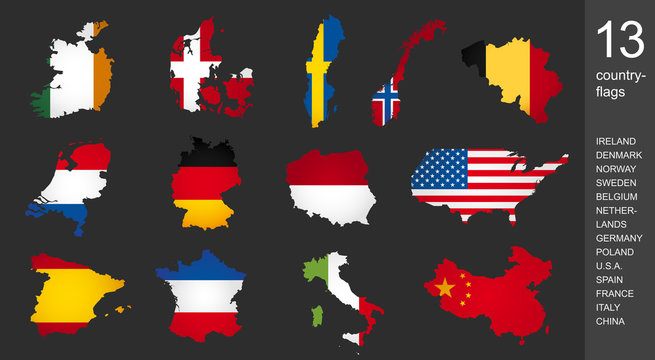 Vector Maps *** 13 countries