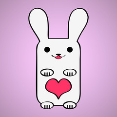 Valentine card with cute bunny