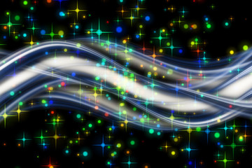 Obraz premium fantastic christmas wave design with glowing stars