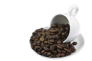 coffee cup and coffee beans