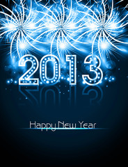 Happy new year 2013 blue colorful celebration vector design