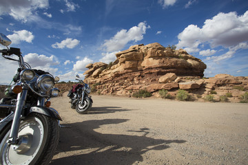 Bikers resting at Valley of the Gods